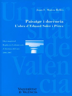 cover image of Paisatge i docència. L'obra d'Eduard Soler i Pérez